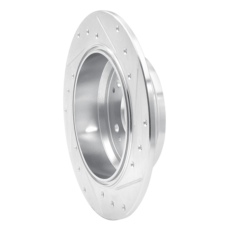 Acura TL Brake Rotor (1) - Rear Left - R1 Concepts - Drilled & Slotted - Silver - `99-`11